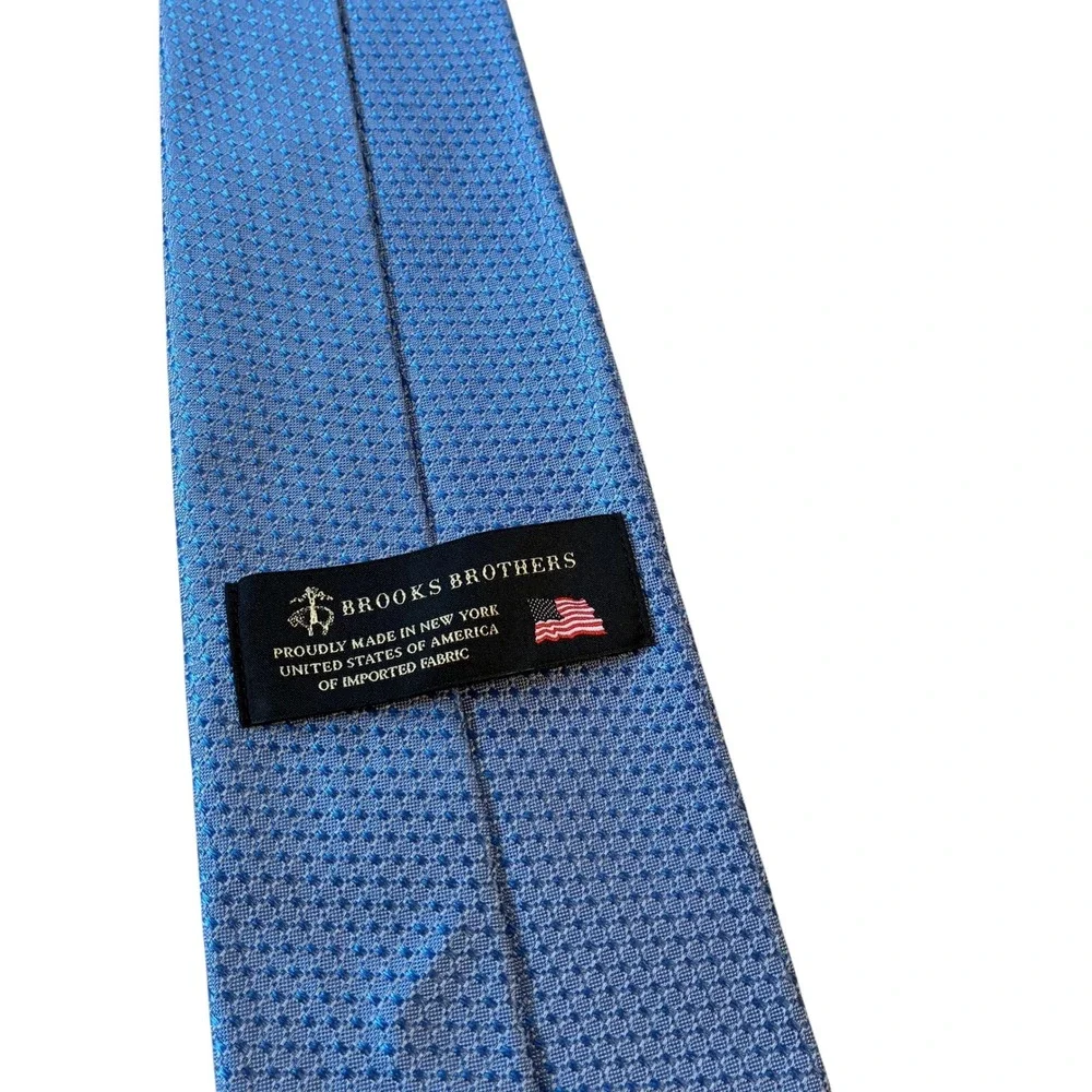 Brooks Brothers Men's Blue Patterned Necktie‎ Business Formal USA Made